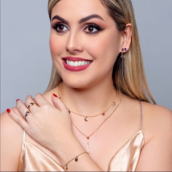 Authentic Swarovski crystals IRIS MYSTICAL CHOKER + ROSÉ GOLD PLATED - Picture 3 of 6